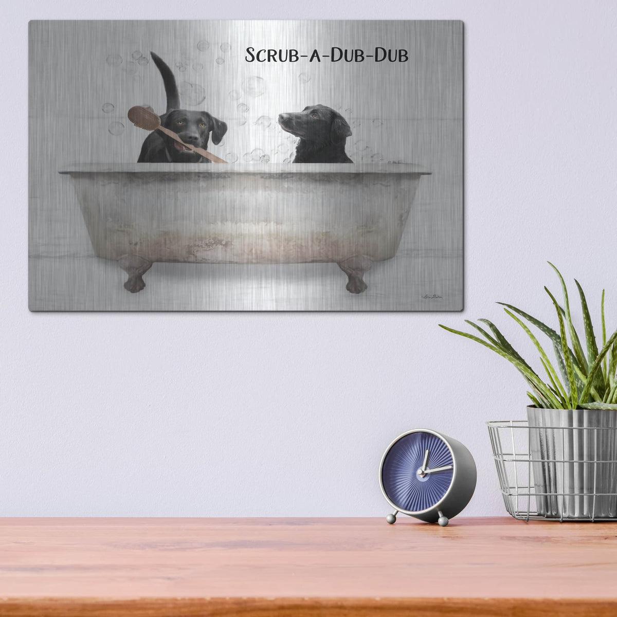 'Scrub-a-Dub-Dub' by Lori Deiter – Metal Wall Art, 16x12 room view
