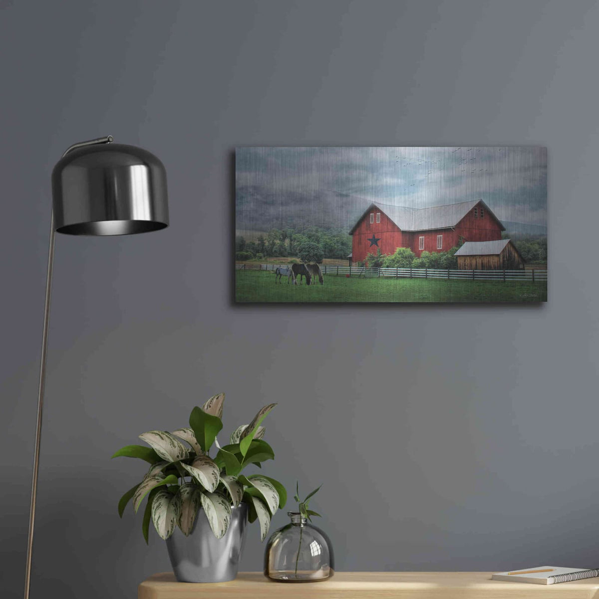 'Grazin' Time' by Lori Deiter – Metal Wall Art, 24x12 room view