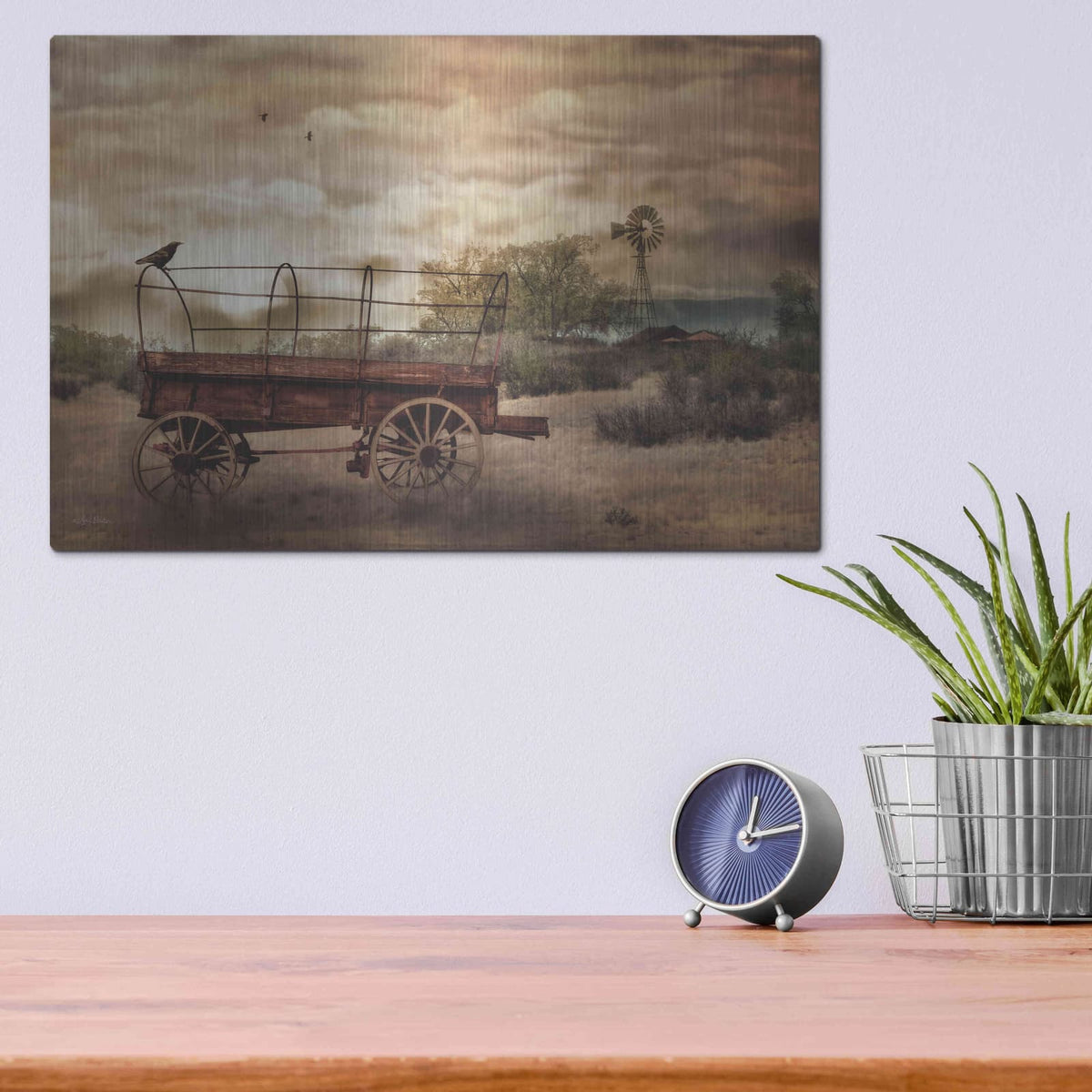 'Desert Wagon' by Lori Deiter – Metal Wall Art, 16x12 room view