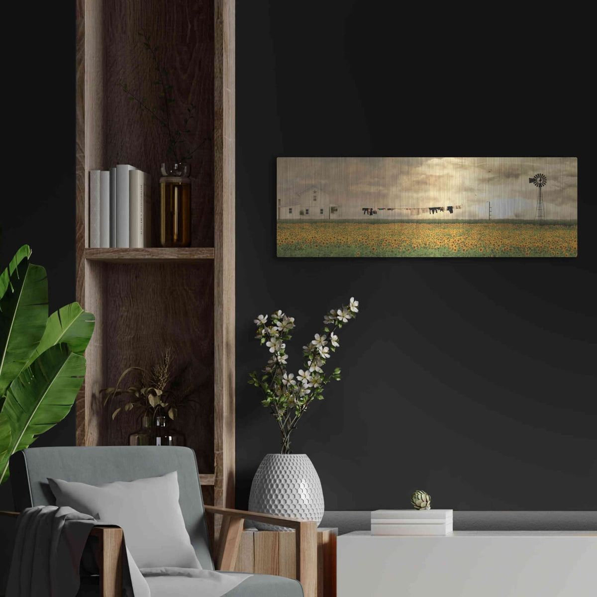 Luxe Metal Art 'Laundry Day' by Lori Deiter, Metal Wall Art,36x12