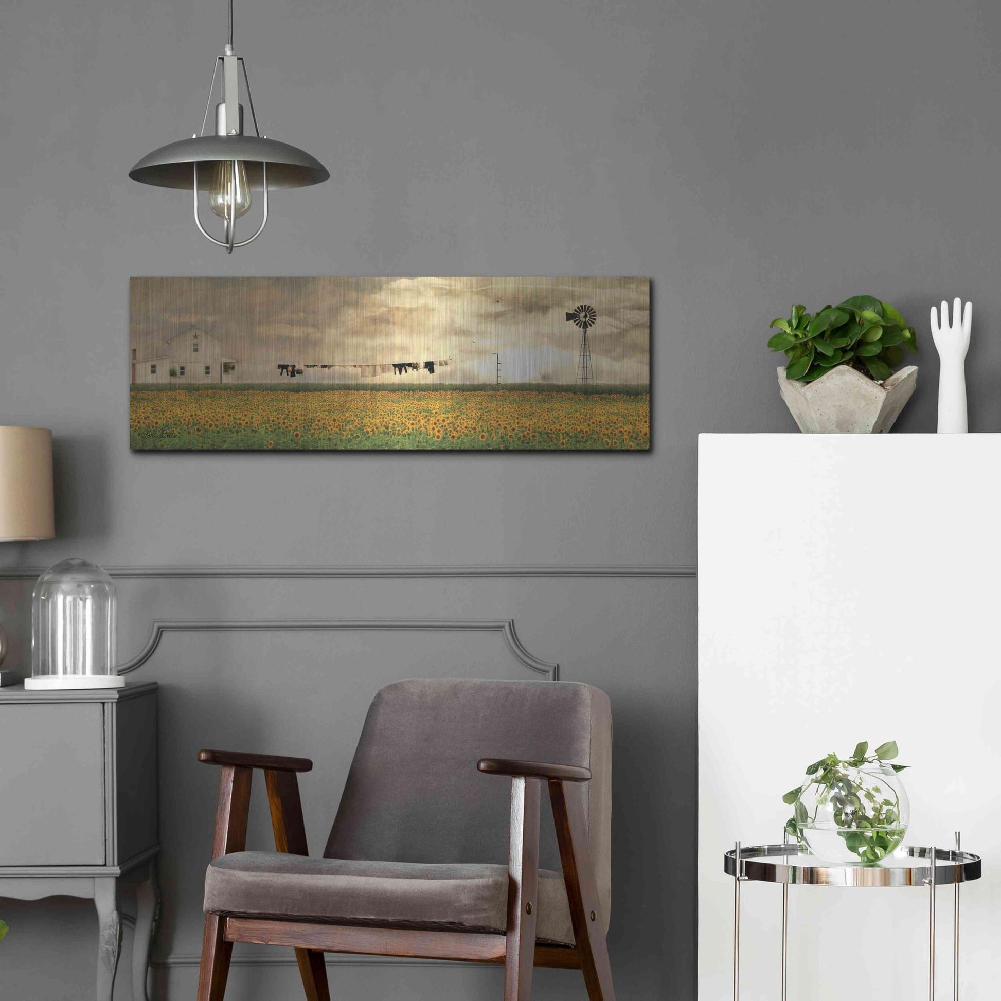 Luxe Metal Art 'Laundry Day' by Lori Deiter, Metal Wall Art,36x12