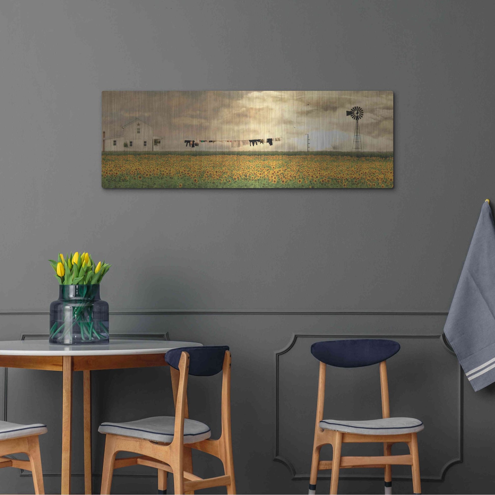 Luxe Metal Art 'Laundry Day' by Lori Deiter, Metal Wall Art,48x16