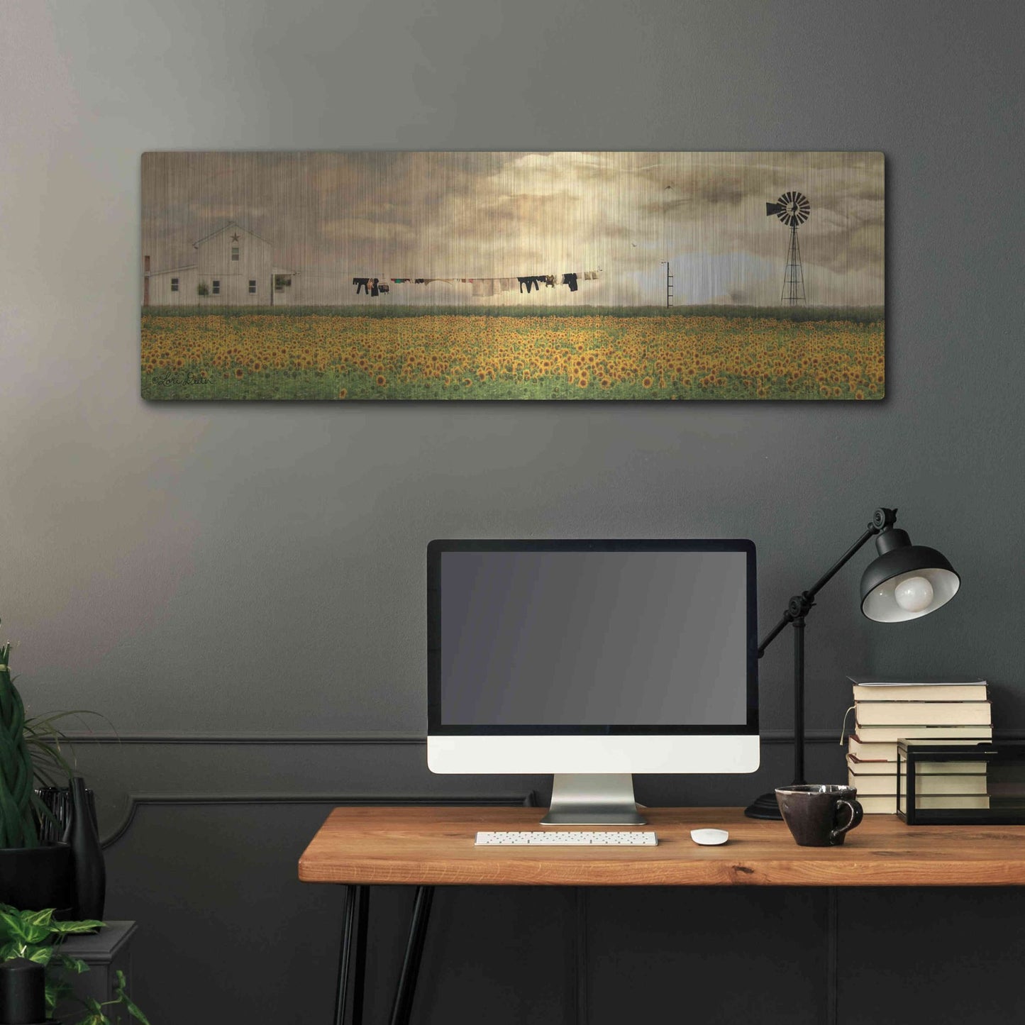 Luxe Metal Art 'Laundry Day' by Lori Deiter, Metal Wall Art,48x16