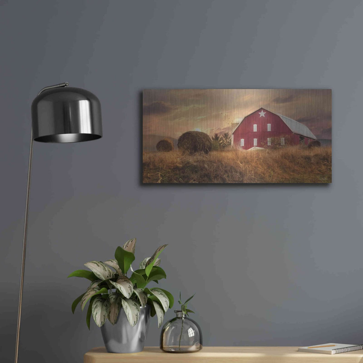 'Bedford County Sunset' by Lori Deiter – Metal Wall Art, 24x12 room view