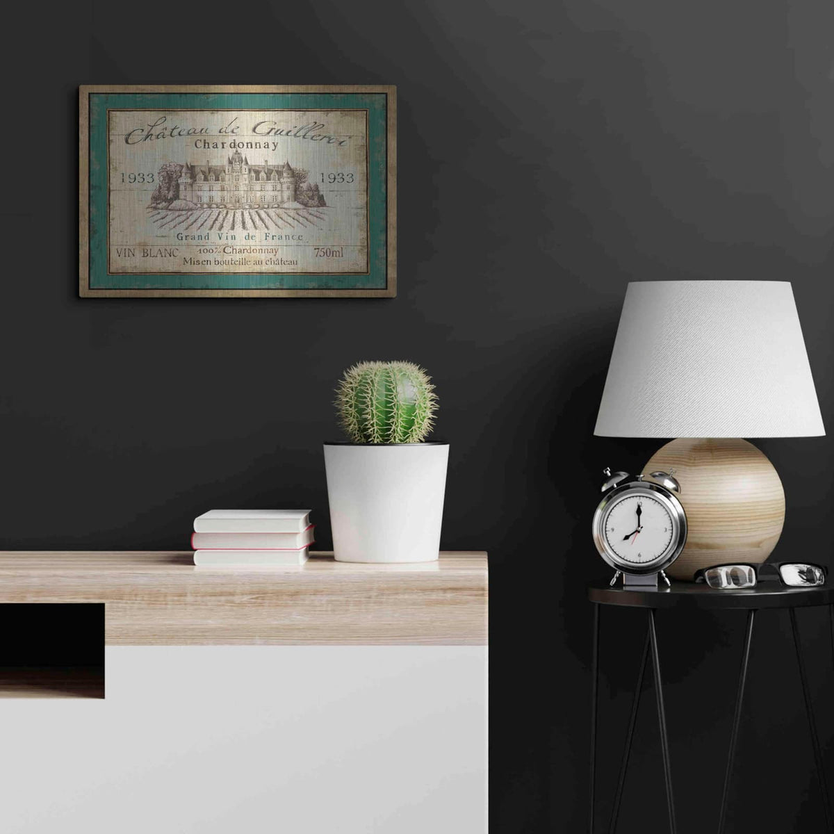 'French Wine Label IV' by Daphne Brissonnet – Metal Wall Art, 24x16 room view