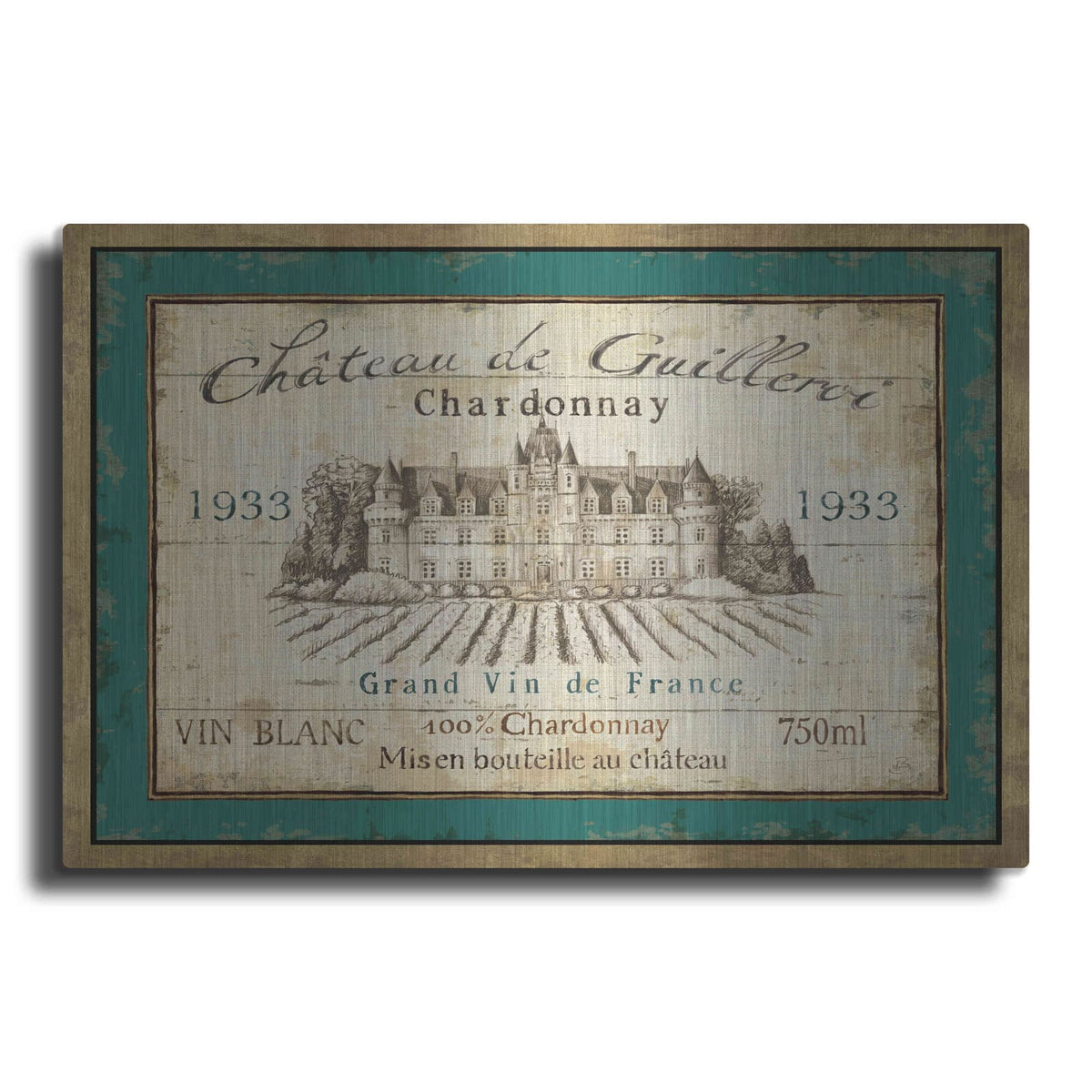 'French Wine Label IV' by Daphne Brissonnet – Metal Wall Art