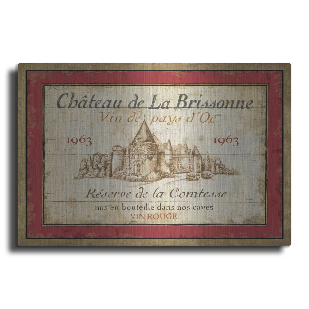 'French Wine Label I' by Daphne Brissonnet – Metal Wall Art