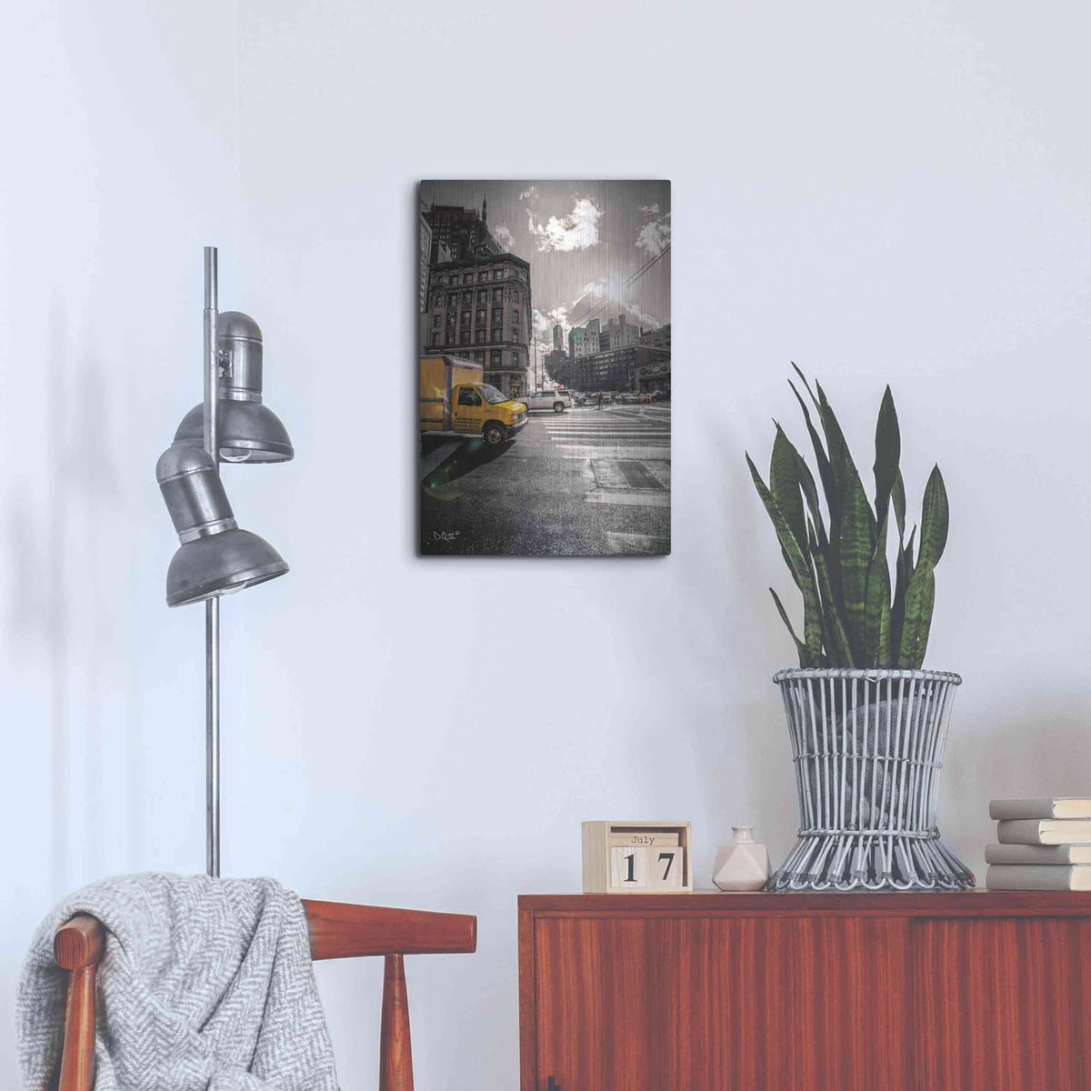 'Crosswalks of Manhattan I' by Donnie Quillen – Metal Wall Art, 16x24 room view