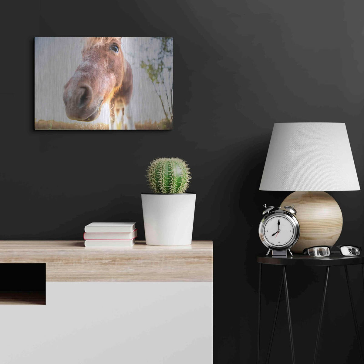 'Hi Horse' by Donnie Quillen – Metal Wall Art, 24x16 room view