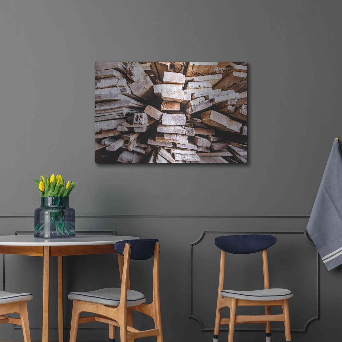 'Wood Pile' by Donnie Quillen – Metal Wall Art, 36x24 room view