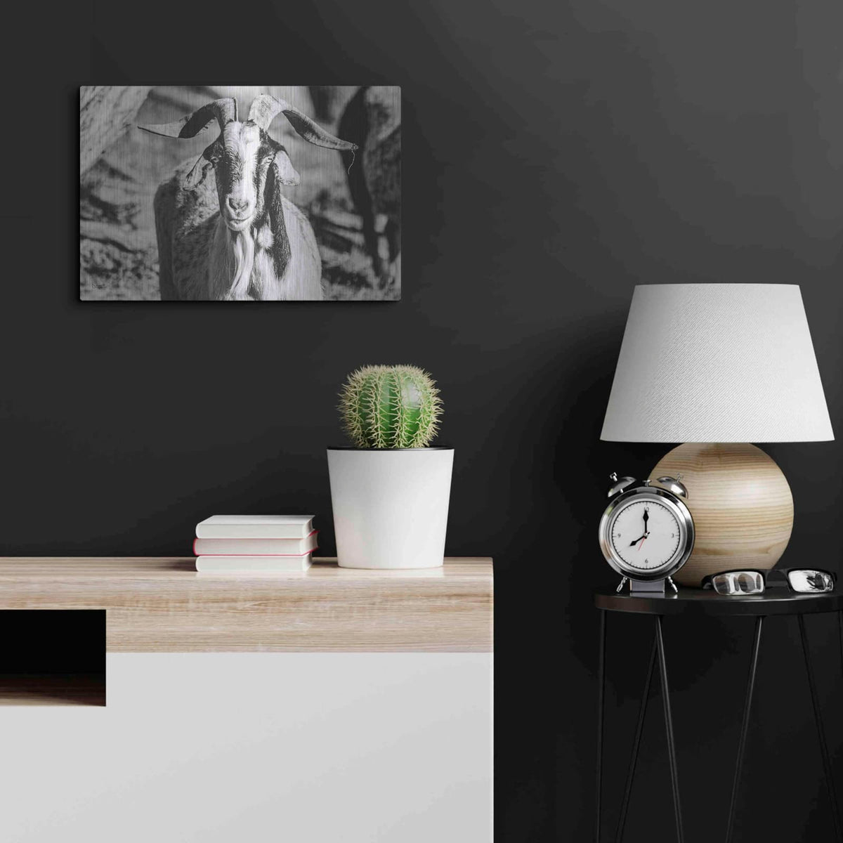 'Bearded Goat' by Donnie Quillen – Metal Wall Art, 24x16 room view