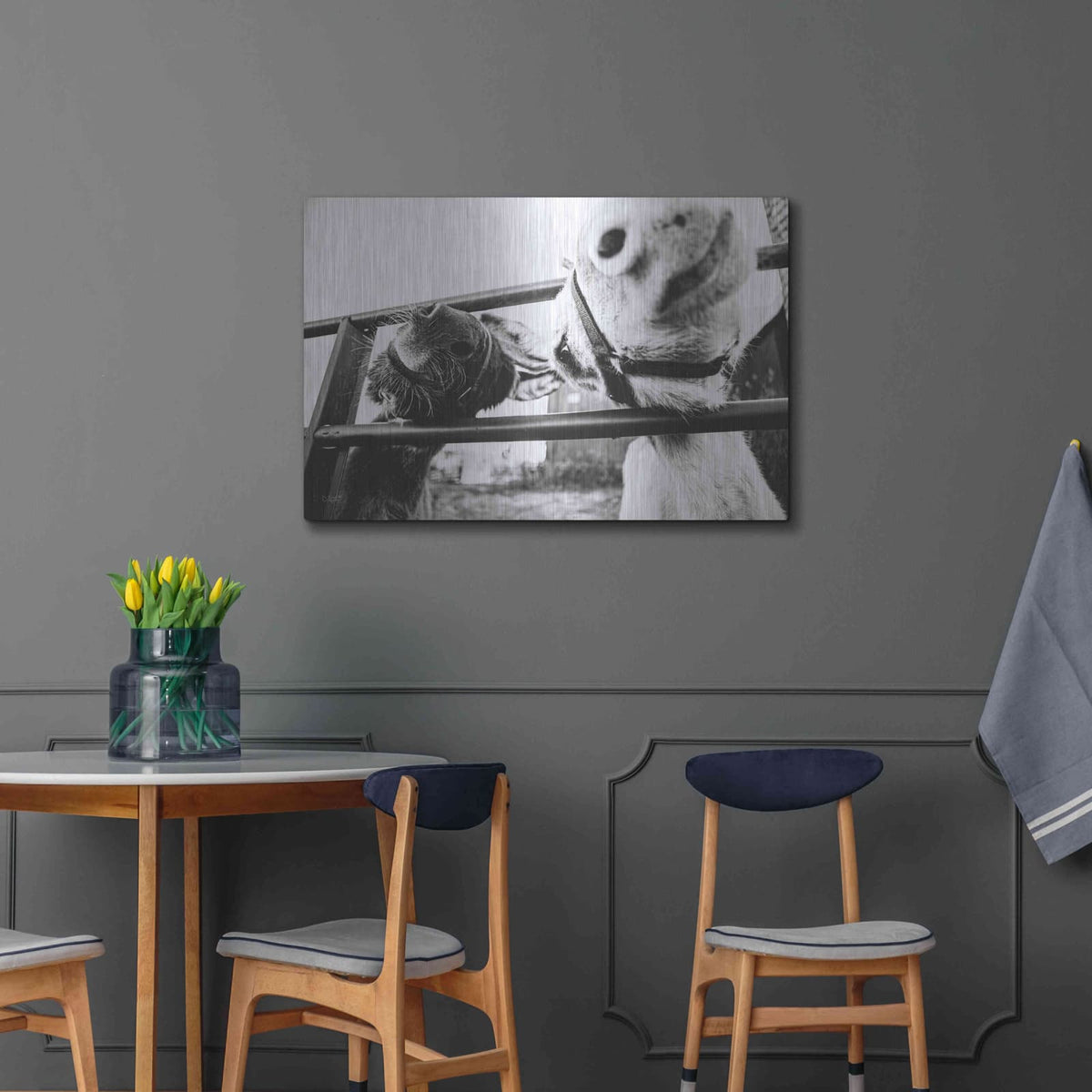 'Feeding Donkeys' by Donnie Quillen – Metal Wall Art, 36x24 room view