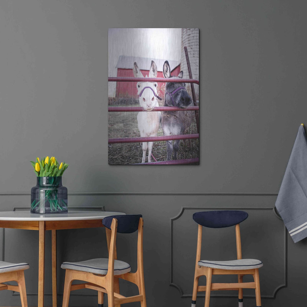 'Mommy & Daughter Donkeys' by Donnie Quillen – Metal Wall Art, 24x36 room view