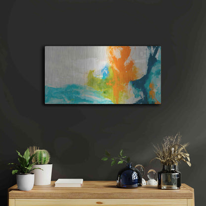 Luxe Metal Art 'Tidal Abstract I' by Sisa Jasper Metal Wall Art,24x12