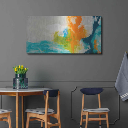 Luxe Metal Art 'Tidal Abstract I' by Sisa Jasper Metal Wall Art,48x24