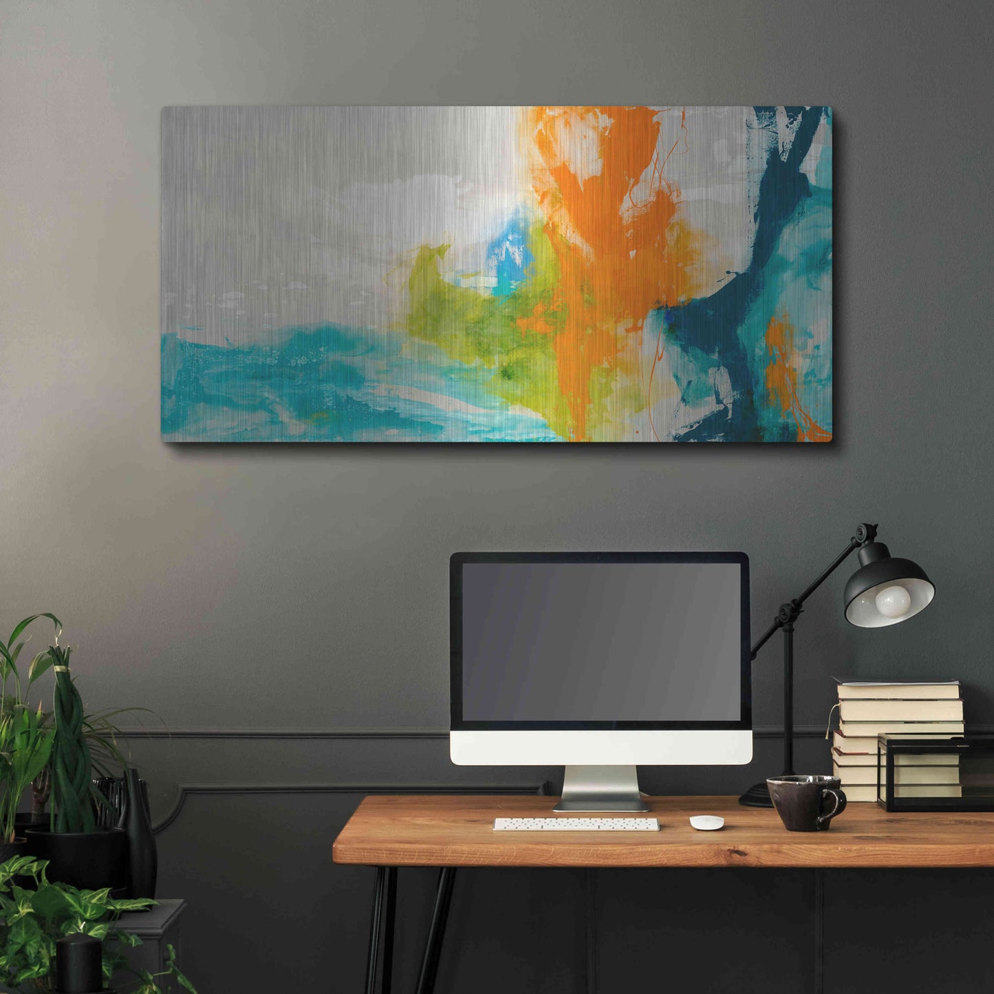 Luxe Metal Art 'Tidal Abstract I' by Sisa Jasper Metal Wall Art,48x24