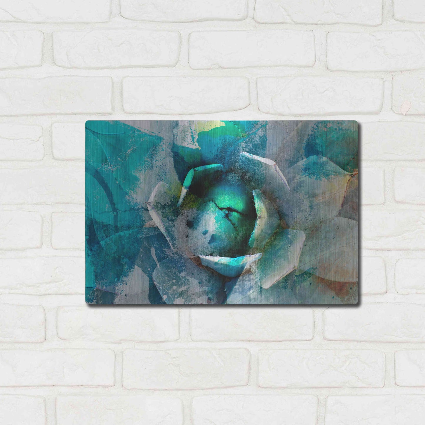 Luxe Metal Art 'Agave Abstract I' by Sisa Jasper Metal Wall Art,16x12