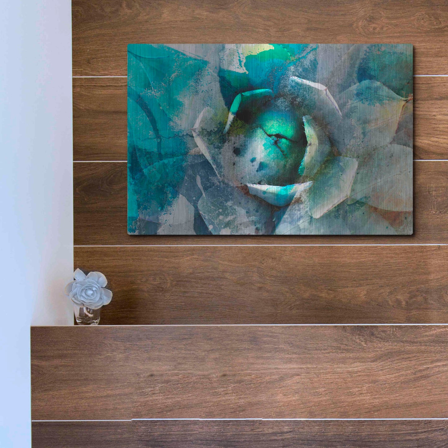 Luxe Metal Art 'Agave Abstract I' by Sisa Jasper Metal Wall Art,16x12