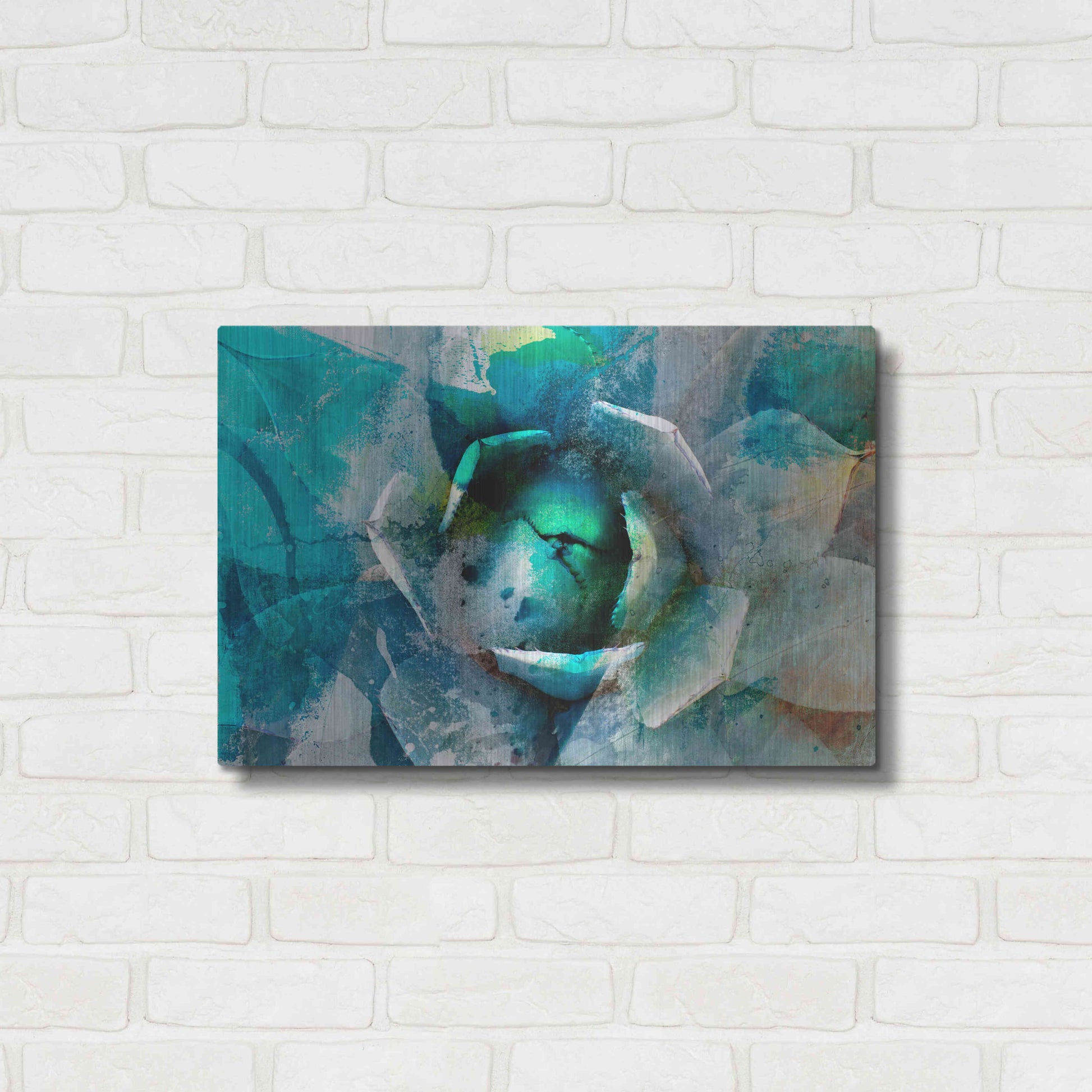 Luxe Metal Art 'Agave Abstract I' by Sisa Jasper Metal Wall Art,24x16