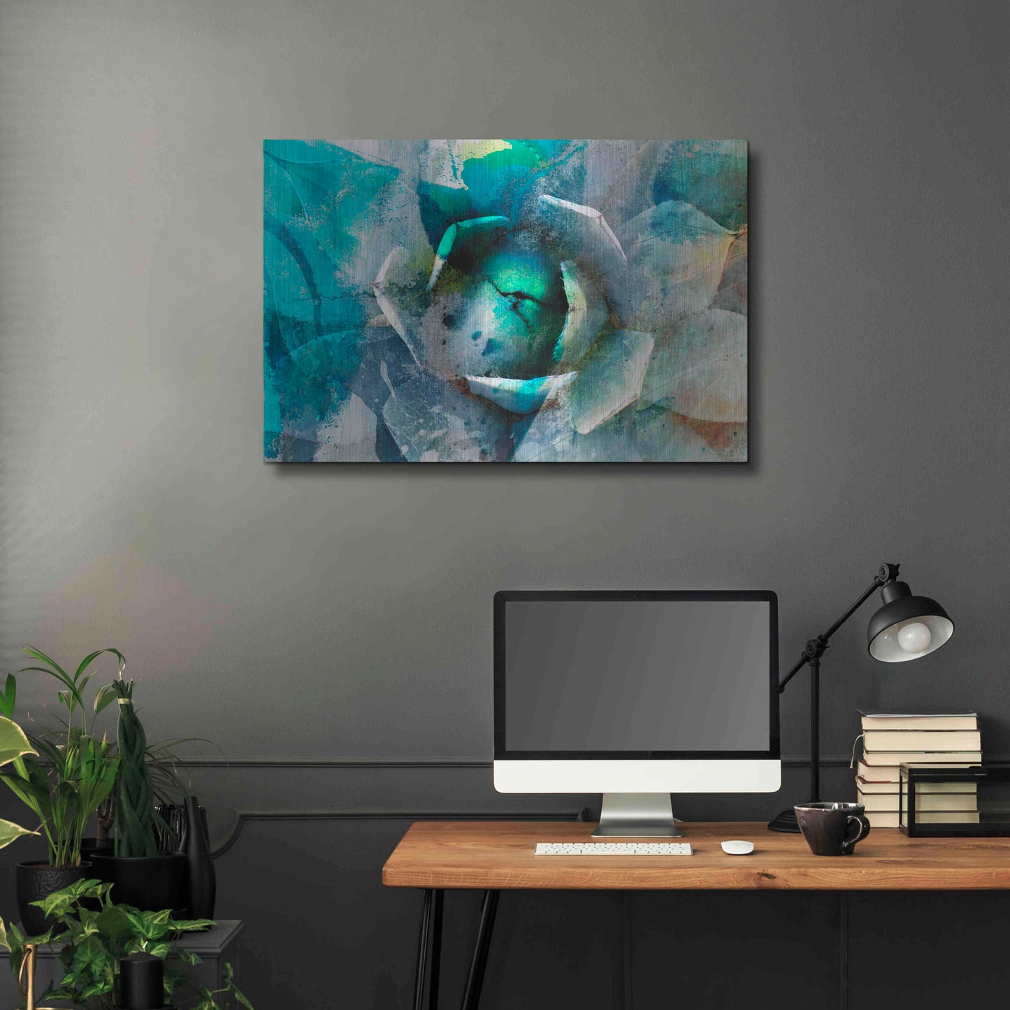 Luxe Metal Art 'Agave Abstract I' by Sisa Jasper Metal Wall Art,36x24