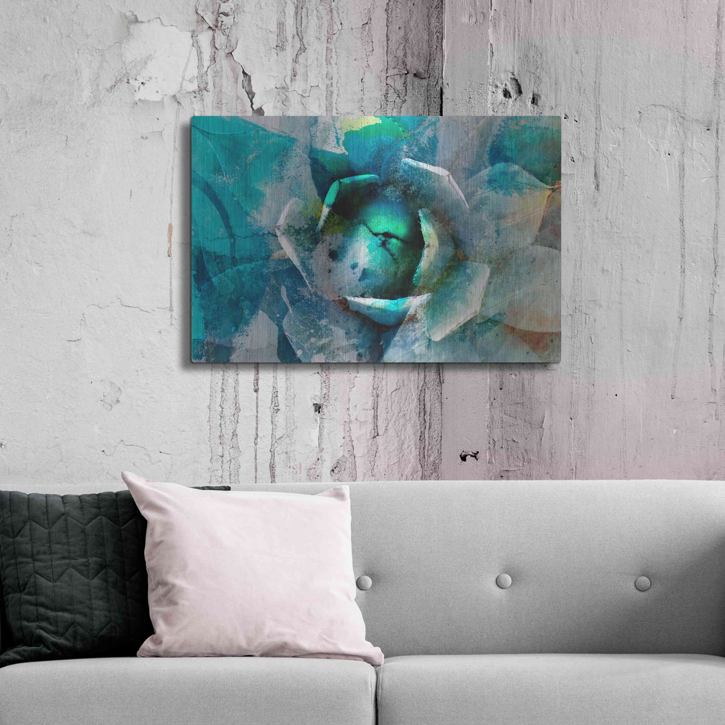 Luxe Metal Art 'Agave Abstract I' by Sisa Jasper Metal Wall Art,36x24