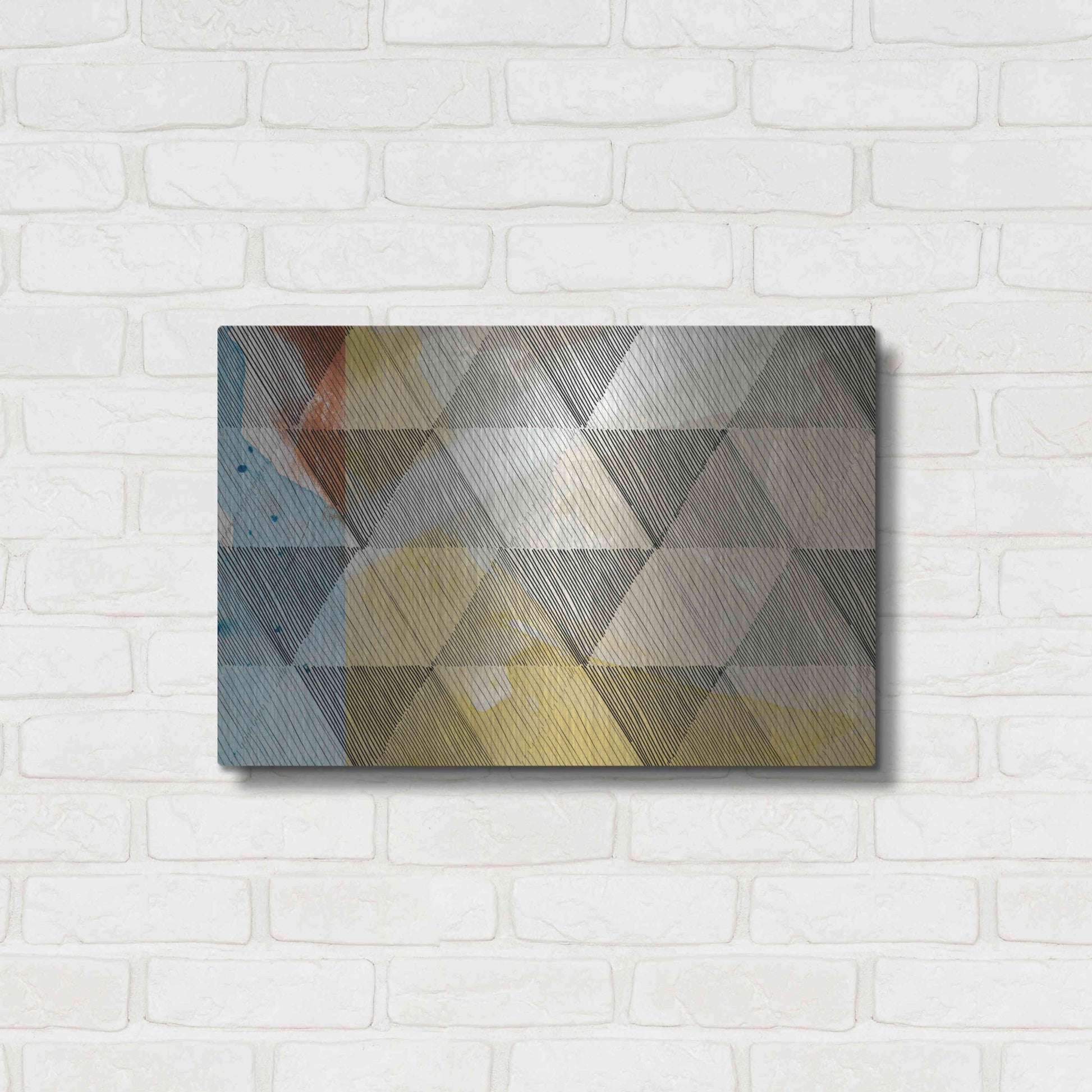 Luxe Metal Art 'Geo Now Sketch I' by Sisa Jasper Metal Wall Art,24x16