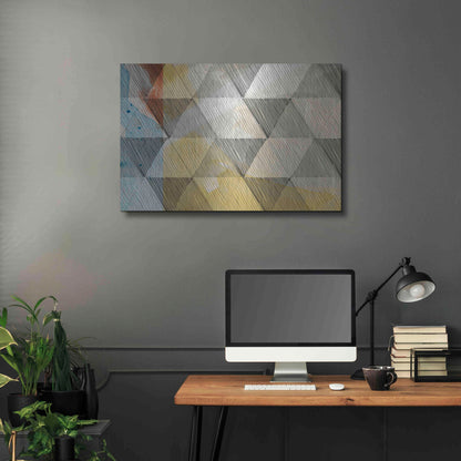 Luxe Metal Art 'Geo Now Sketch I' by Sisa Jasper Metal Wall Art,36x24