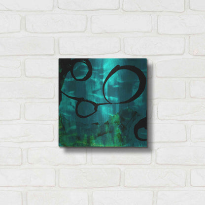 Luxe Metal Art 'Turquoise Element II' by Sisa Jasper Metal Wall Art,12x12