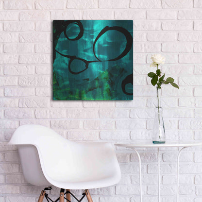 Luxe Metal Art 'Turquoise Element II' by Sisa Jasper Metal Wall Art,24x24
