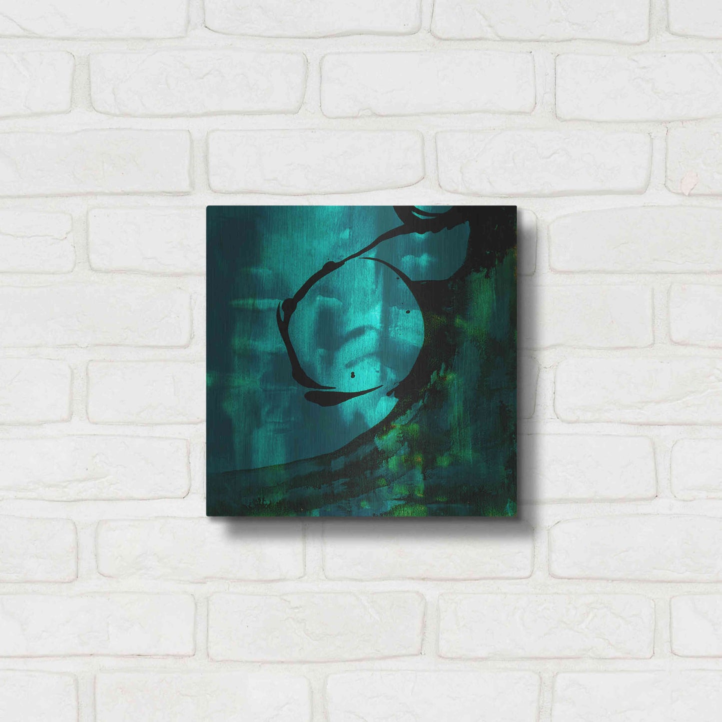 Luxe Metal Art 'Turquoise Element III' by Sisa Jasper Metal Wall Art,12x12