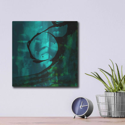 Luxe Metal Art 'Turquoise Element III' by Sisa Jasper Metal Wall Art,12x12