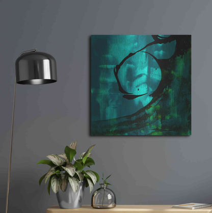 Luxe Metal Art 'Turquoise Element III' by Sisa Jasper Metal Wall Art,24x24