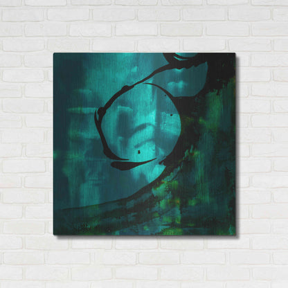 Luxe Metal Art 'Turquoise Element III' by Sisa Jasper Metal Wall Art,36x36