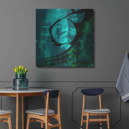 Luxe Metal Art 'Turquoise Element III' by Sisa Jasper Metal Wall Art,36x36