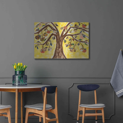 Luxe Metal Art 'Yellow Orange Tree' by Sisa Jasper Metal Wall Art,36x24