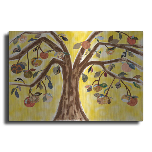 Luxe Metal Art 'Yellow Orange Tree' by Sisa Jasper Metal Wall Art