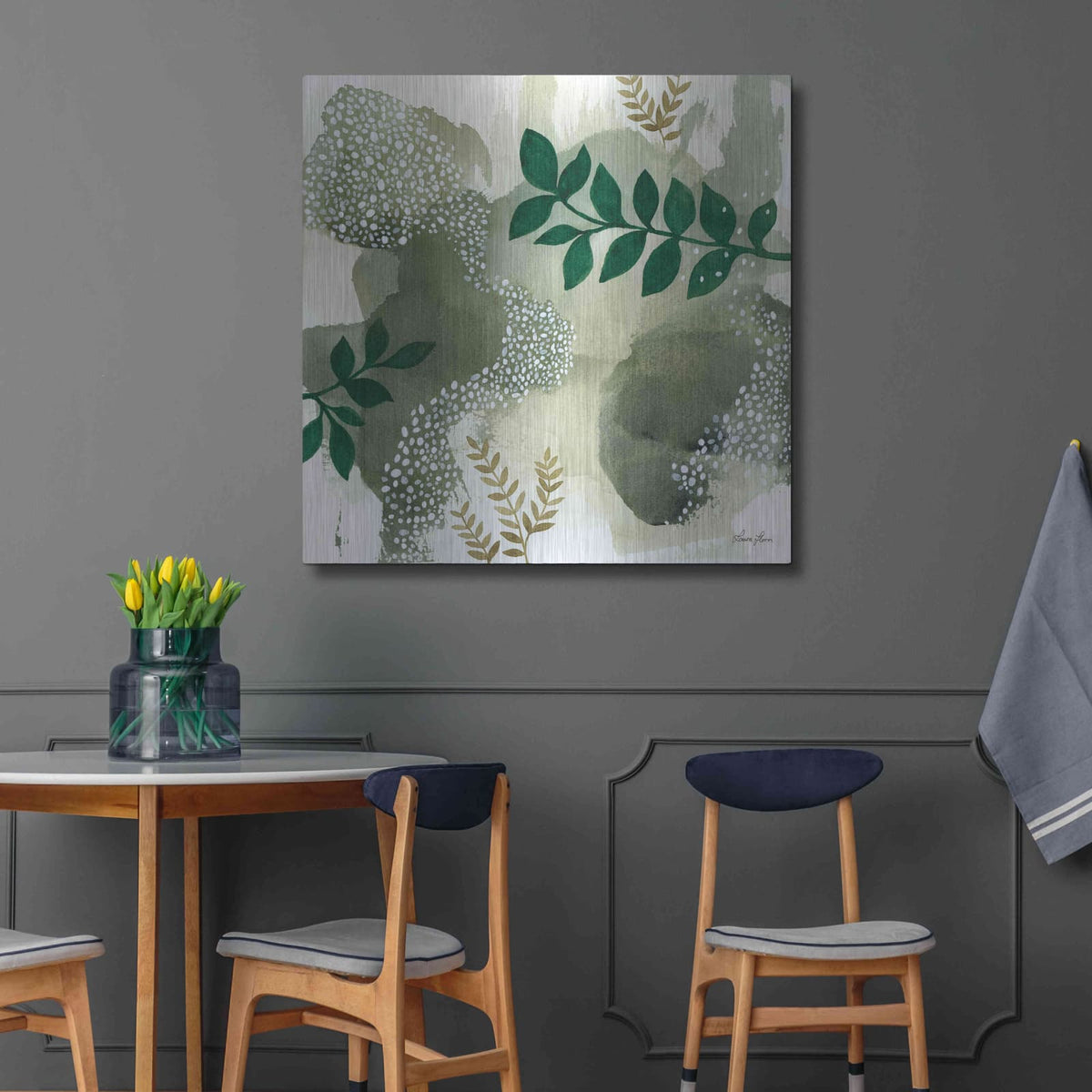 'Wood Land Walk IV' by Laura Horn – Metal Wall Art, 36x36 room view