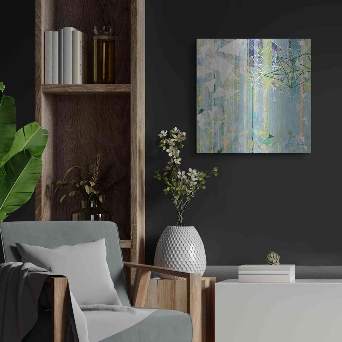 'Hanging Around I' by Kathy Ferguson – Metal Wall Art, 24x24 room view