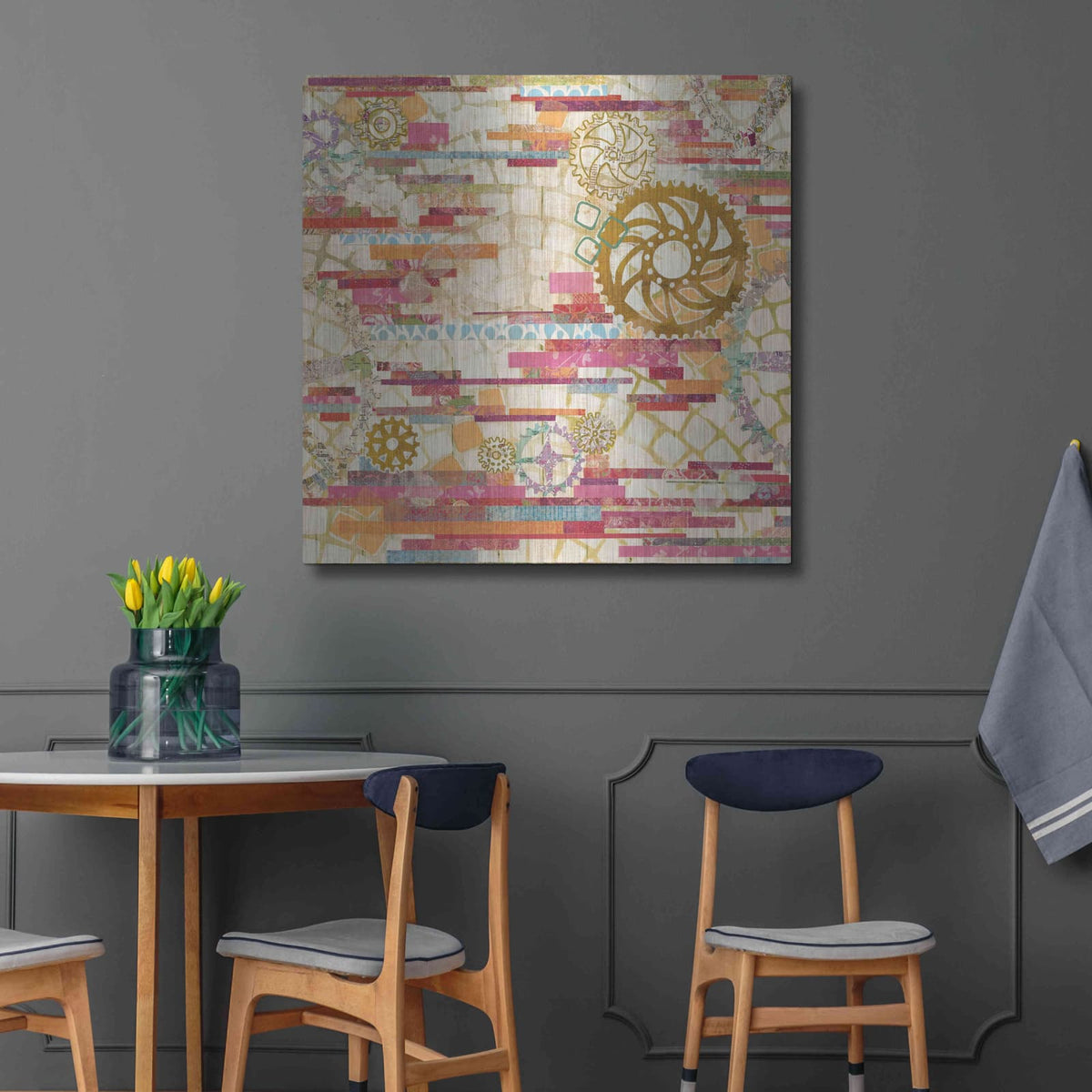 'EU Timetable I on White' by Kathy Ferguson – Metal Wall Art, 36x36 room view