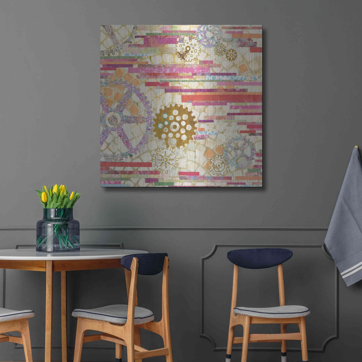 'EU Timetable II on White' by Kathy Ferguson – Metal Wall Art, 36x36 room view