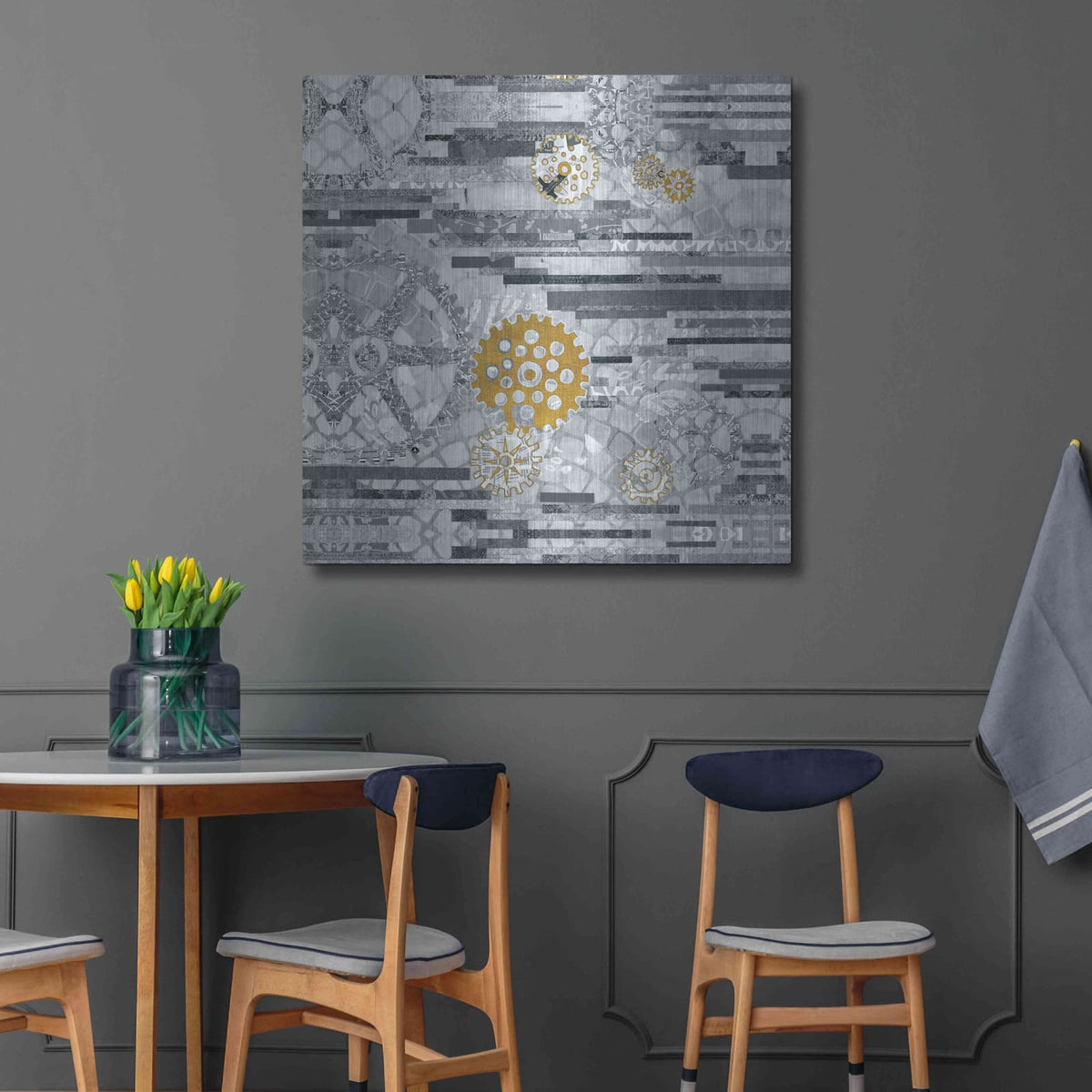 'EU Timetable II BW' by Kathy Ferguson – Metal Wall Art, 36x36 room view