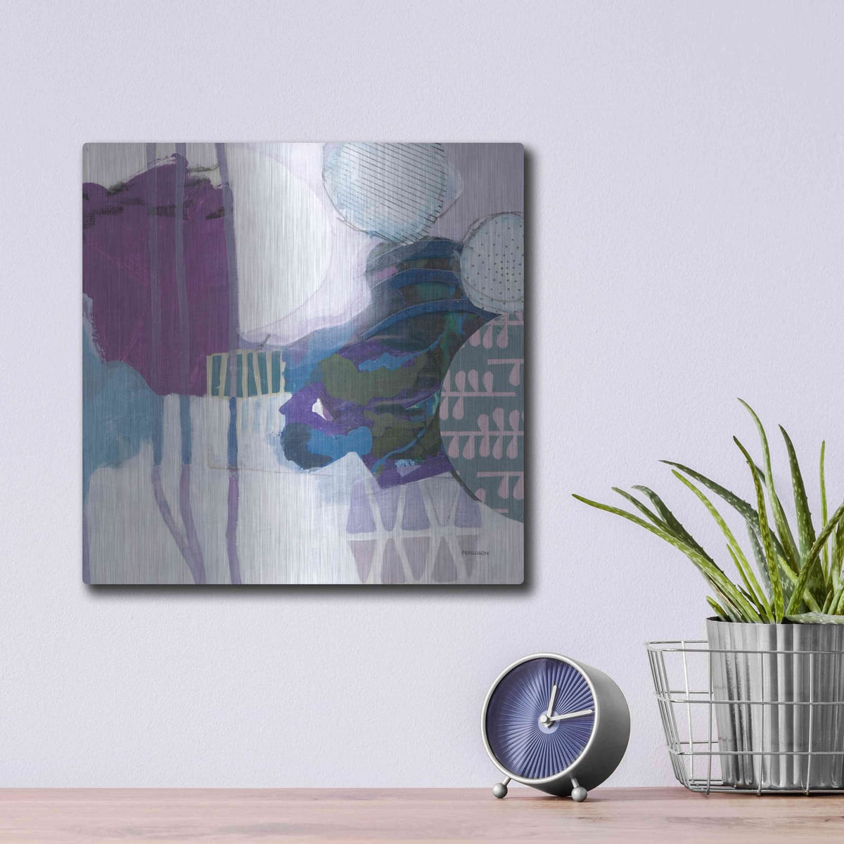 'Abstract Layers IV' by Kathy Ferguson – Metal Wall Art, 12x12 room view