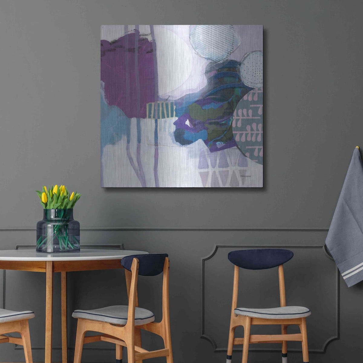 'Abstract Layers IV' by Kathy Ferguson – Metal Wall Art, 36x36 room view
