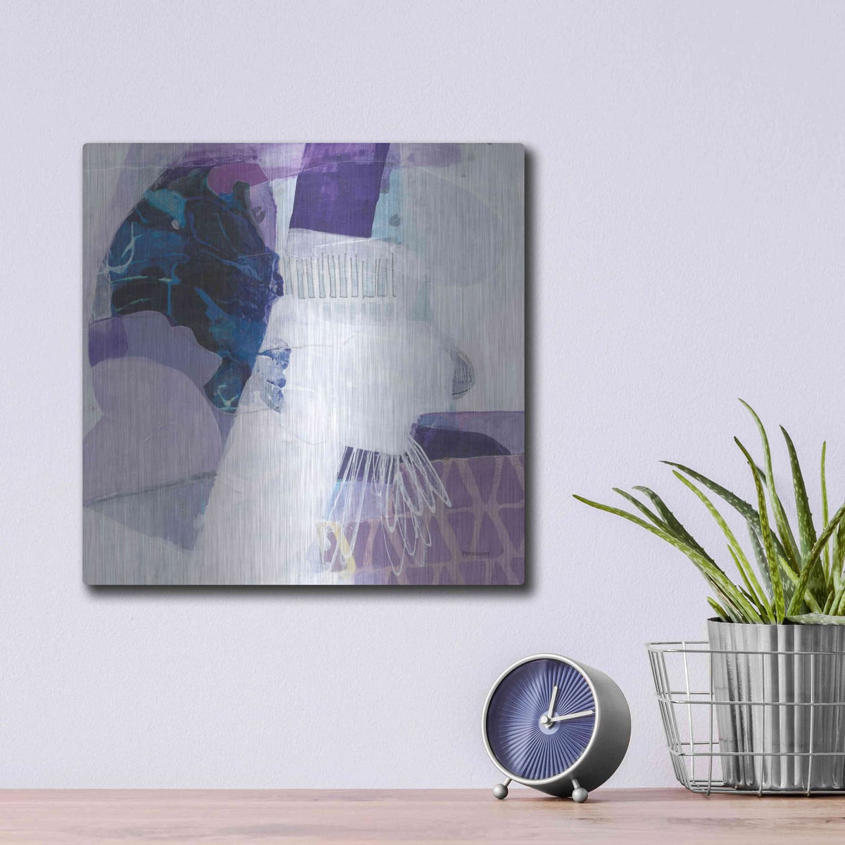 'Abstract Layers III' by Kathy Ferguson – Metal Wall Art, 12x12 room view