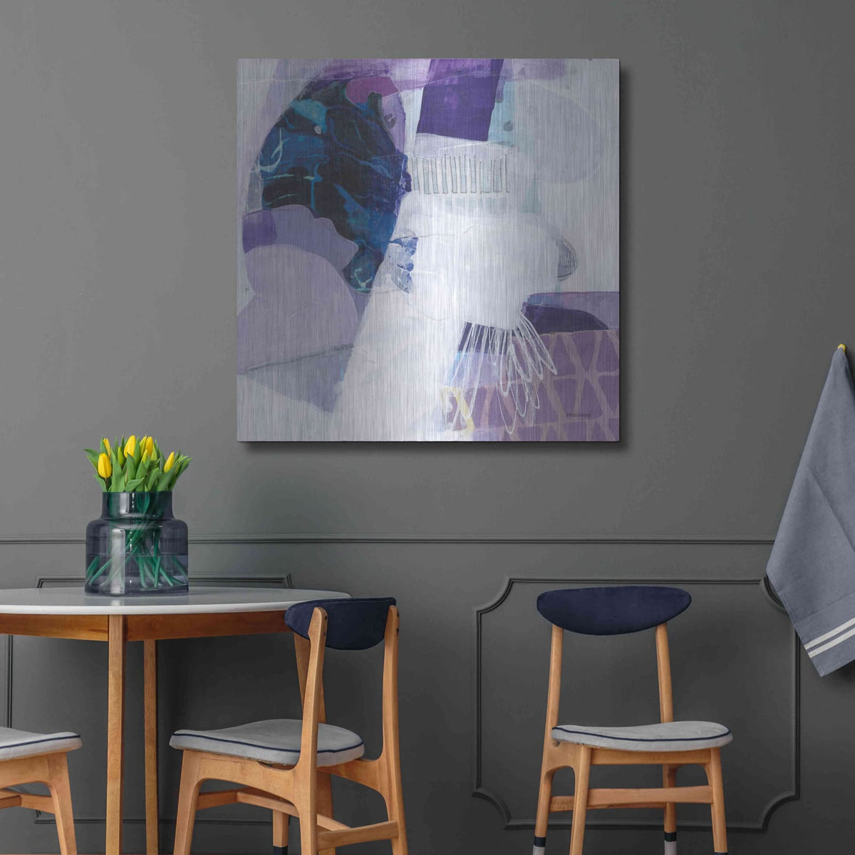 'Abstract Layers III' by Kathy Ferguson – Metal Wall Art, 36x36 room view