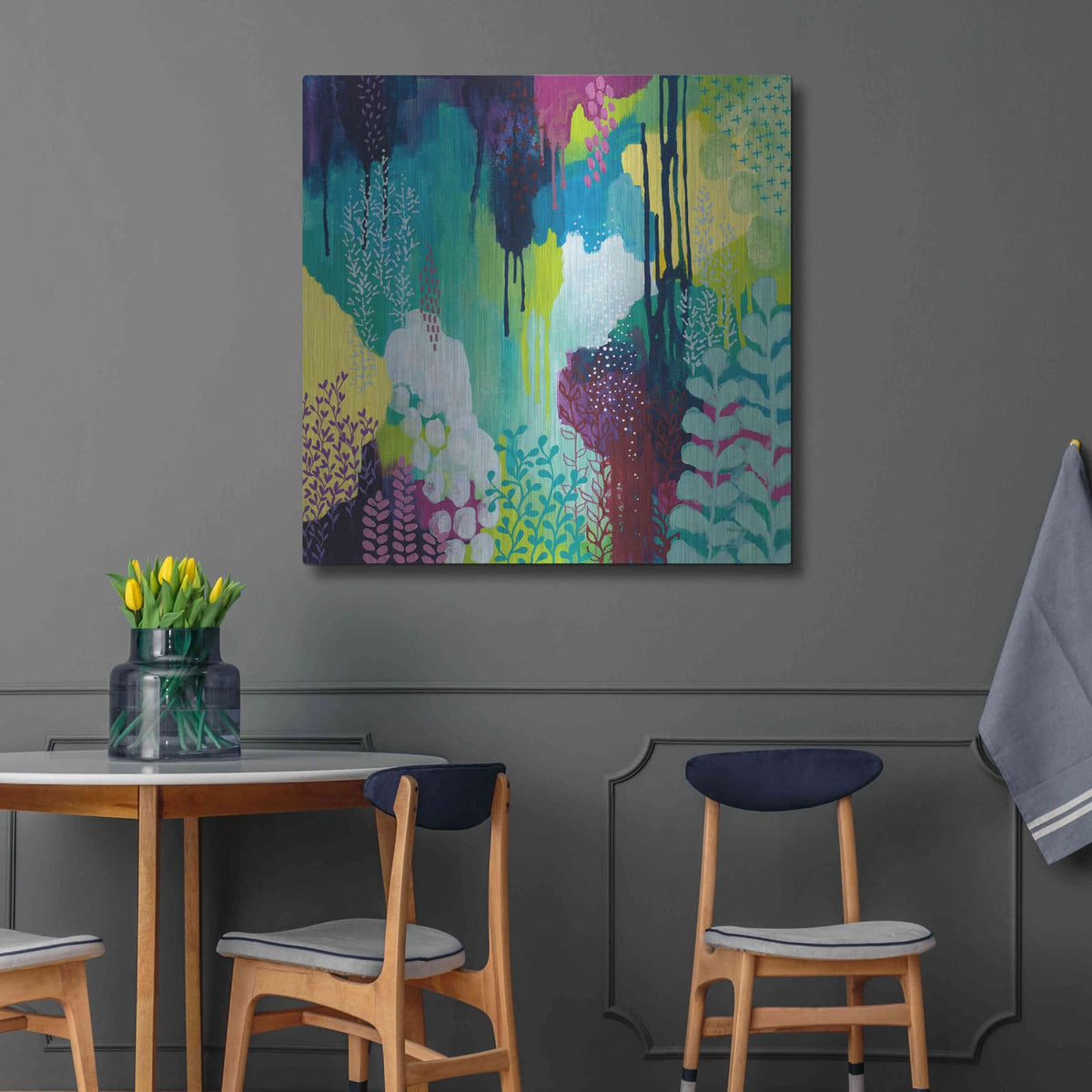 'Jewel Forest I' by Kathy Ferguson – Metal Wall Art, 36x36 room view