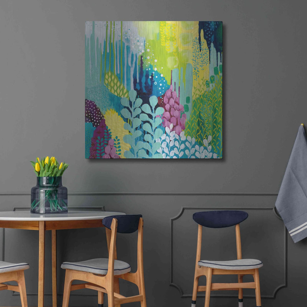 'Jewel Forest II' by Kathy Ferguson – Metal Wall Art, 36x36 room view
