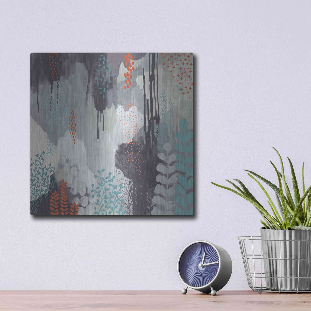 'Gray Forest I' by Kathy Ferguson – Metal Wall Art, 12x12 room view