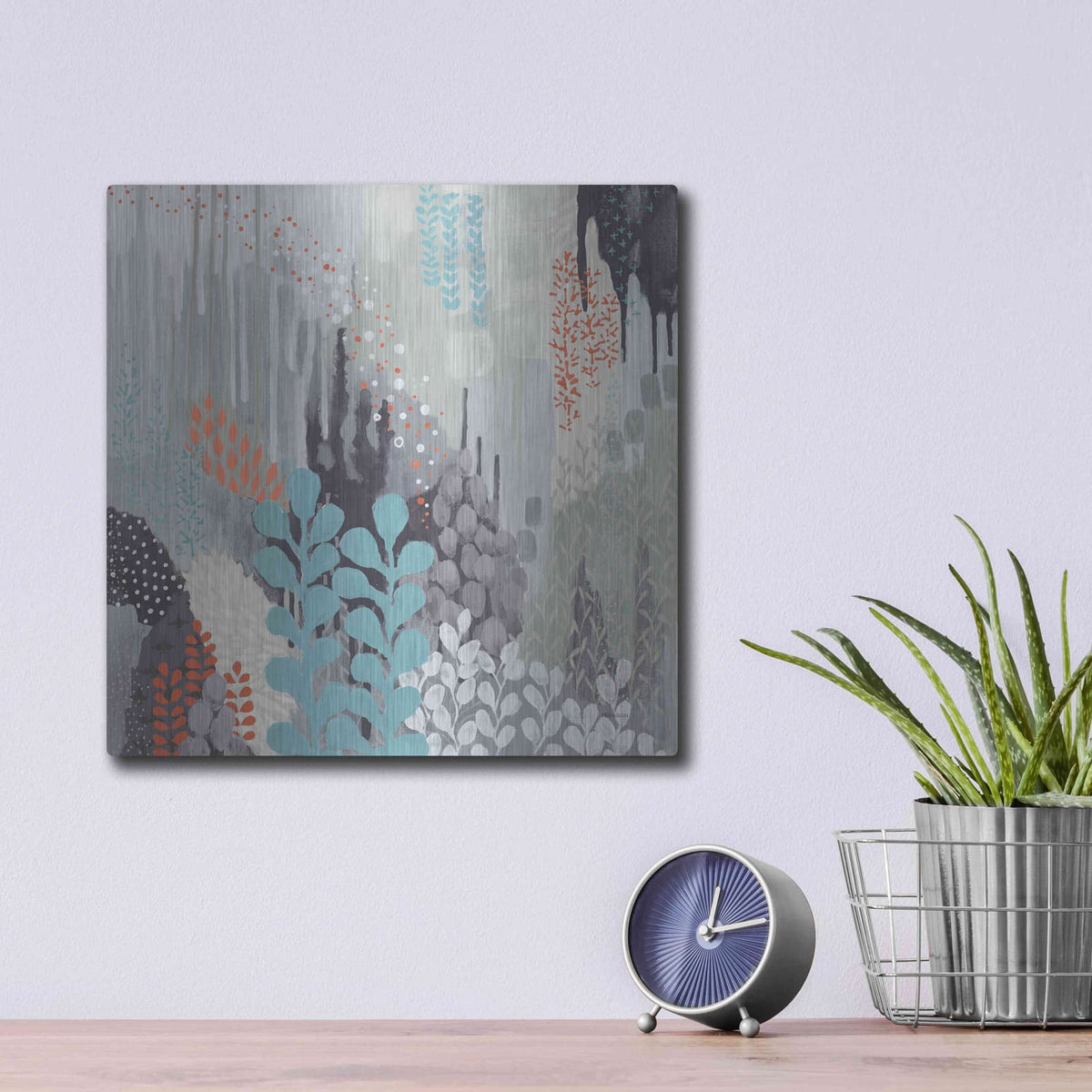 'Gray Forest II' by Kathy Ferguson – Metal Wall Art, 12x12 room view