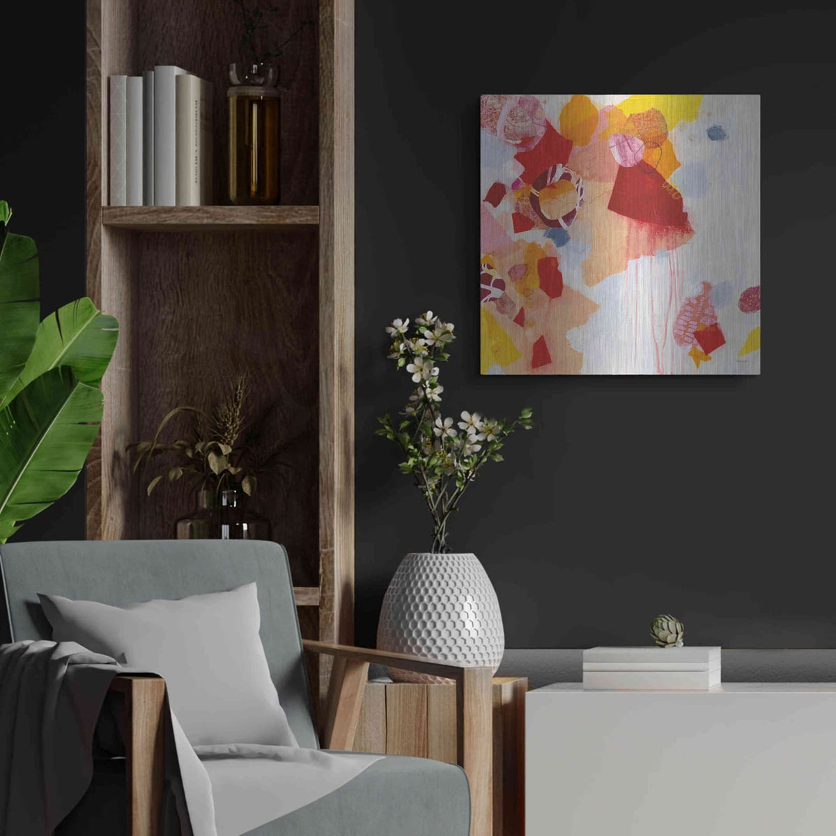 'Falling Apart' by Kathy Ferguson – Metal Wall Art, 24x24 room view